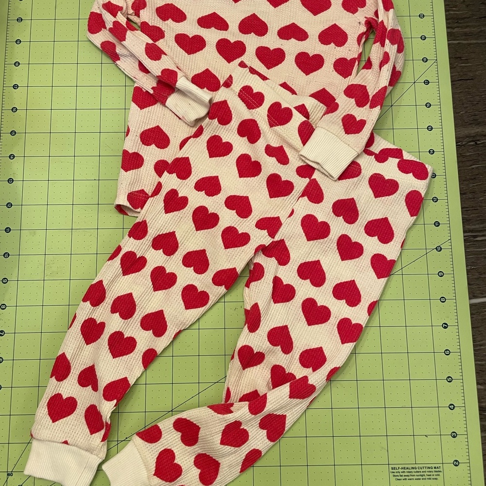 Red Heart Patterned Pajama Set